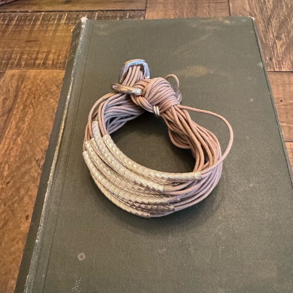 Gillian Julius Taupe and Textured/Hammeres Silver Bracelet - Picture 3 of 10